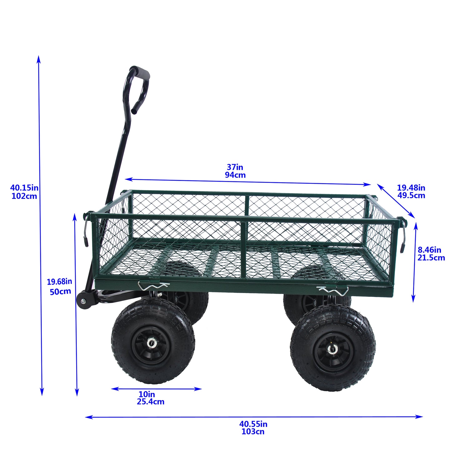 Wagon Cart Garden cart trucks make it easier to transport firewood (green) - Korvel