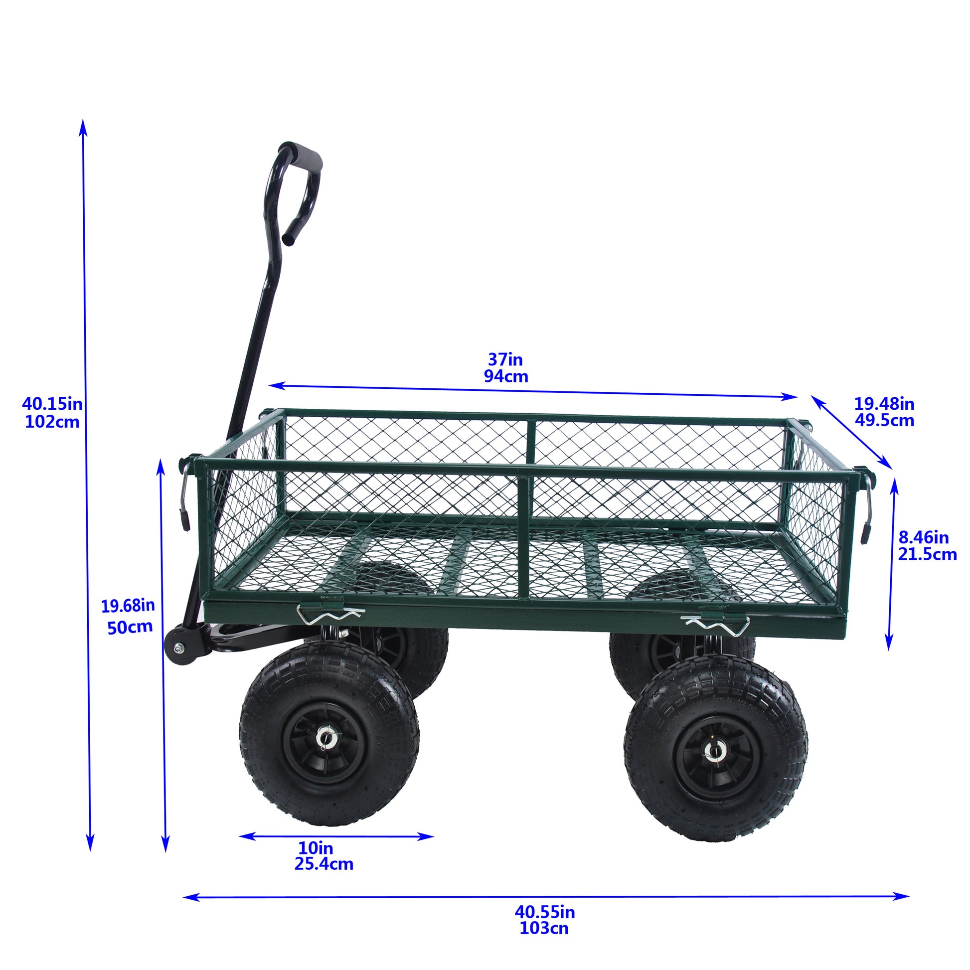 Wagon Cart Garden cart trucks make it easier to transport firewood (green) - Korvel
