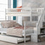 Elegant Twin over Full Bunk Bed with Trundle and Staircase - White