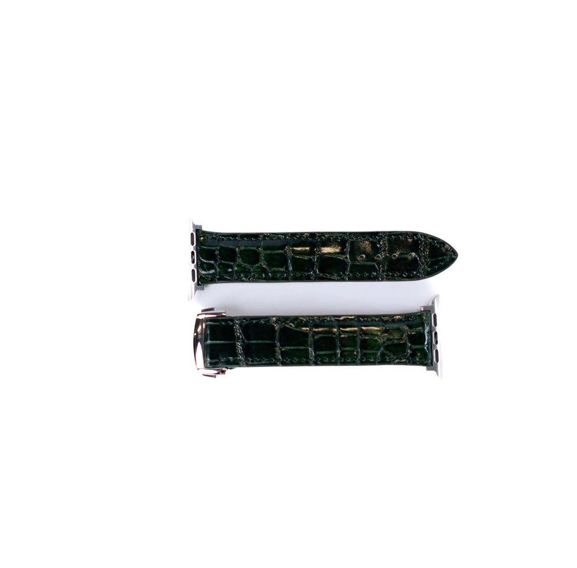 Bracelet Apple Watch en Cuir Émaillé Vert Foncé