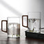 High end green tea cup with walnut handle and lid. High temperature resistant glass office drinking cup - Korvel