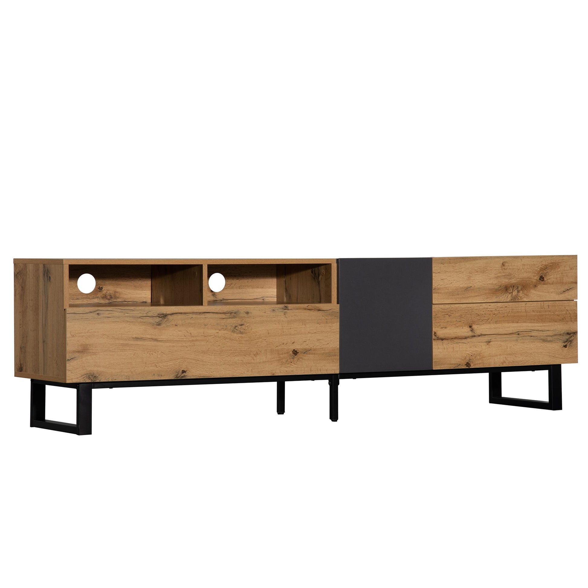 Modern TV Stand for 80'' TV with Double Storage Space - Korvel