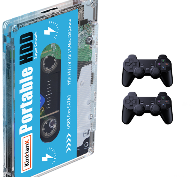 Kinhand 500G Portable External Hard Drive with Retro Games