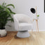 Silla de acento giratoria - Diseño de barril redondo en tela blanca