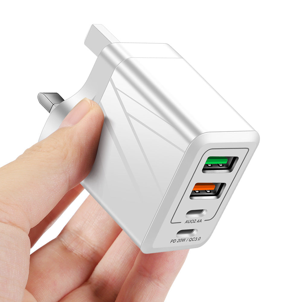 PD QC3.0+2.4A Type-c 2 USB Fast Charging Phone Charger - Korvel