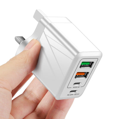 PD QC3.0+2.4A Type-c 2 USB Fast Charging Phone Charger - Korvel
