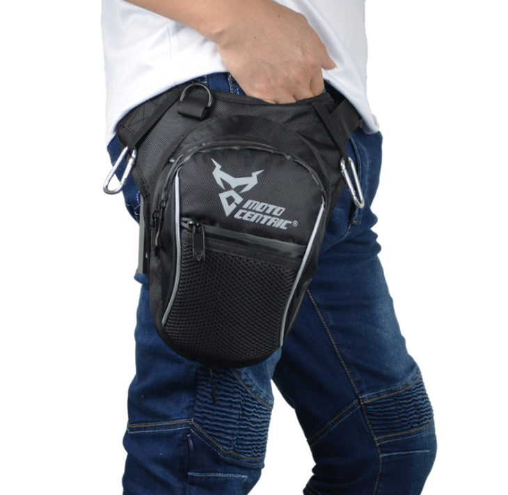 Fashion Motorcycle Drop Leg Bag Hip Bum Fanny Pack Waterproof Motorcycle Bag Outdoor Casual Waist Bag Motorcycle bike Bag Black - Korvel