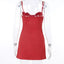 Vestido Mini A-line Sin Mangas Rojo Elegante para Mujeres