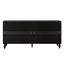 Vintage White Large Faceted Carved Sideboard with Black Frames