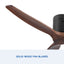 Ventilateur de plafond rustique YUHAO 52" - Fini noir mat et pales en bois