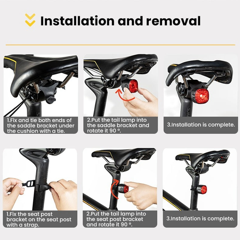Luz de Freno Inteligente para Bicicletas - Recargable y Resistente al Agua