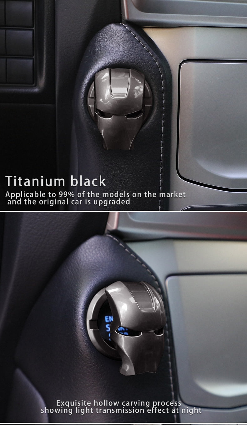 Iron Man Car Interior Engine Ignition Start Stop Button Protective Cover Decoration Sticker Car Interior Accessories - Korvel