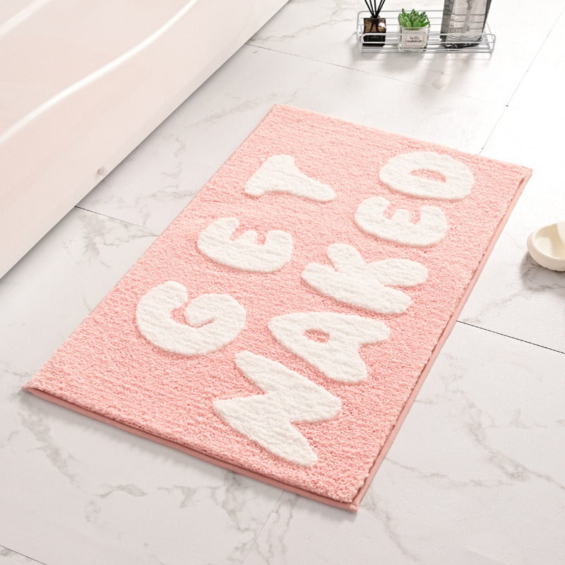 Flocked carpet entrance door floor mat household bathroom non-slip mat bathroom absorbent mat kitchen floor mat - Korvel