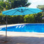 10 FT Solar LED Patio Outdoor Umbrella Hanging Cantilever Umbrella Offset Umbrella Easy Open Adustment with 32 LED Lights - Korvel