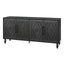 Carved Flower Door Large Storage Cabinet With Metal Handle Suitable For Living Room, Kitchen, Entryway(BLACK) - Korvel