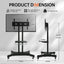 FANCO Universal Rotating TV Stand, suitable for 32-80 inch TVs, with adjustable tilt height and maximum VESA 600x400mm (black) - Korvel