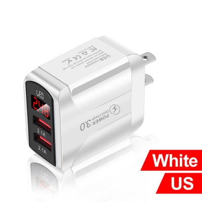 Chargeur de voyage intelligent à 2 ports avec affichage