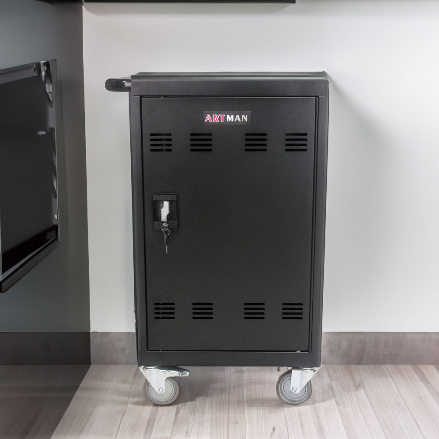 Mobile Charging Cart and Cabinet for Tablets Laptops 30-Device - Korvel