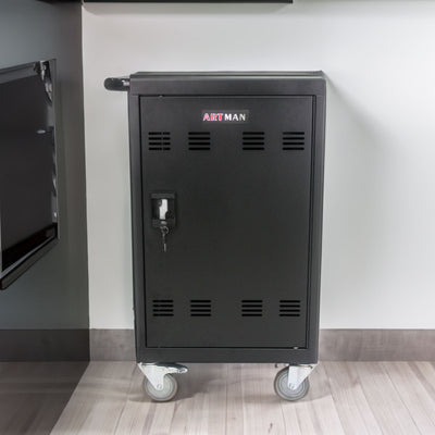 Mobile Charging Cart and Cabinet for Tablets Laptops 30-Device - Korvel