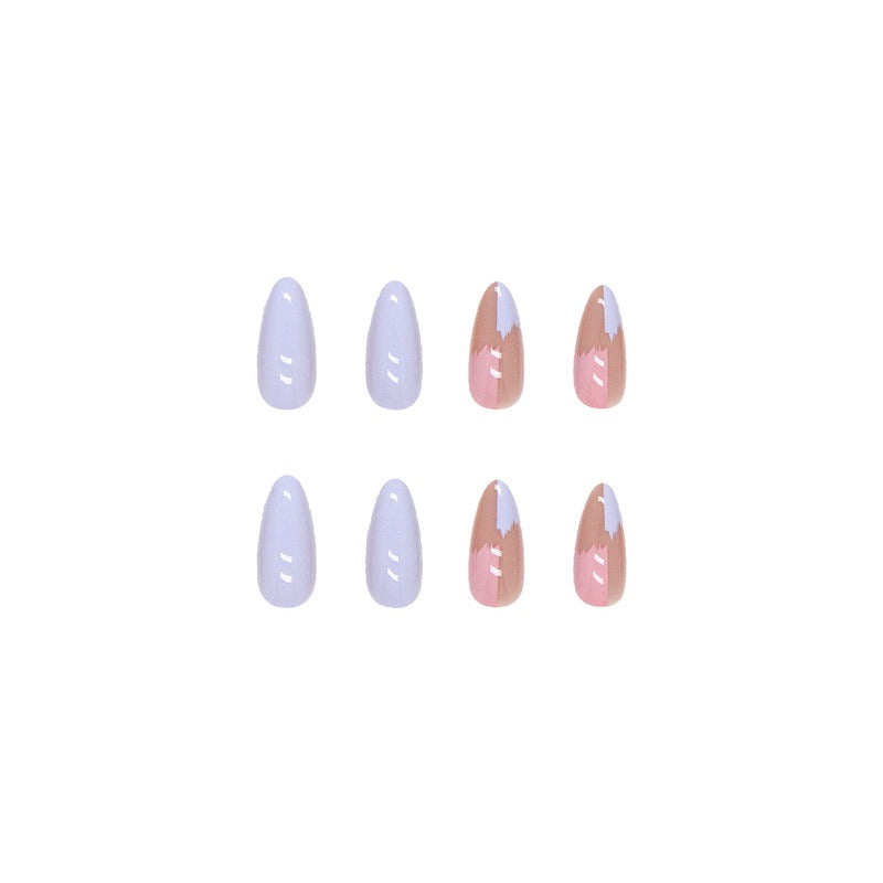 Finished manicure patches, wearable nails, drop-shaped manicure patches, contrasting color combinations - Korvel