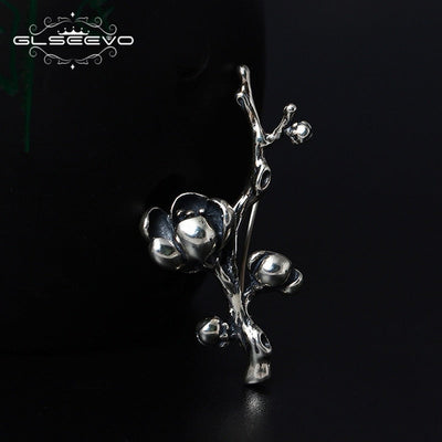 GLSEEVO Vintage Magnolia Brooches For Women Gift 925 Sterling Silver Luxury Brooch Broche Plata De Ley 925 Fine Jewellery - Korvel