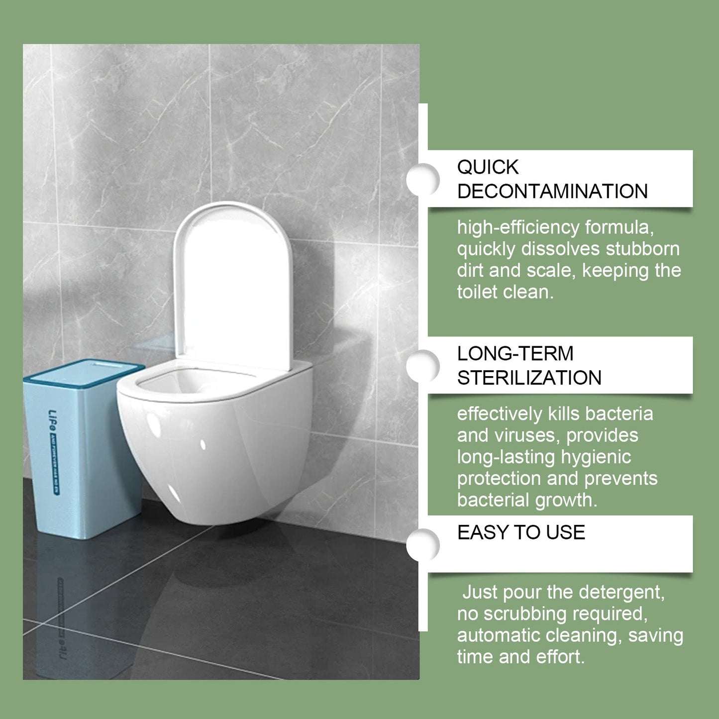 Nettoyant de cuvette de toilette premium pour une décontamination efficace