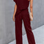 Single Shoulder Short Sleeve Jumpsuit - Korvel