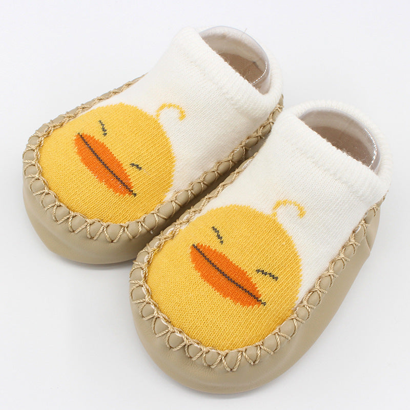 Spring And Autumn New Baby Shoes And Socks Soft Bottom Cartoon Children's Floor Toddler Socks Non-Slip Leather Bottom Cotton Socks Baby Socks - Korvel