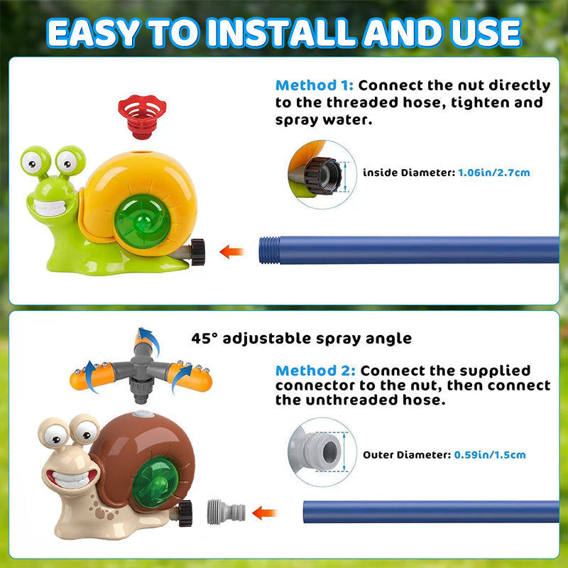 Cartoon snail sprinkler for boys and girls, summer garden lawn, water - spraying toys, fun pool party, backyard - Korvel