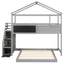 Twin over Full House Bunk Bed with Storage Staircase and Blackboard Gray - Korvel