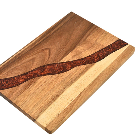 Heavy Duty Serving Tray Chopping Board With Ocean Wave  Epoxy Resin Wood Cutting Board - Korvel