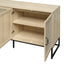 Buffet 4 Portes en Rotin - Cabinet de Rangement Élégant