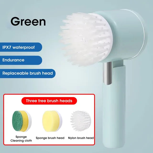 Electric Spin Scrubber with 5 Brush Heads
