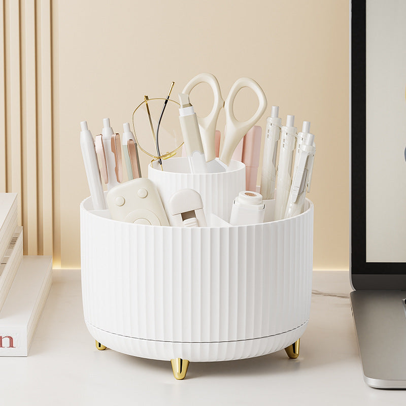 Home desktop rotatable dustproof large capacity pen holder storage box bathroom cosmetics sundries storage box - Korvel