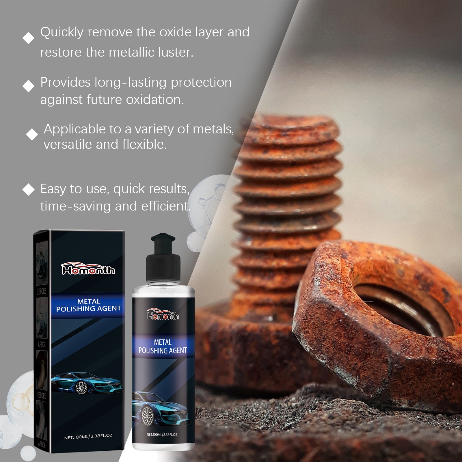 Metal Polishes, Auto Metal Polishes Clean Stainless Steel Polishes Rust Remover - Korvel