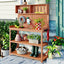 65" Large Wooden Farmhouse Rustic Outdoor Potting Bench Table Garden Potting Bench with 4 Storage Shelves and Side Hook,Natural - Korvel