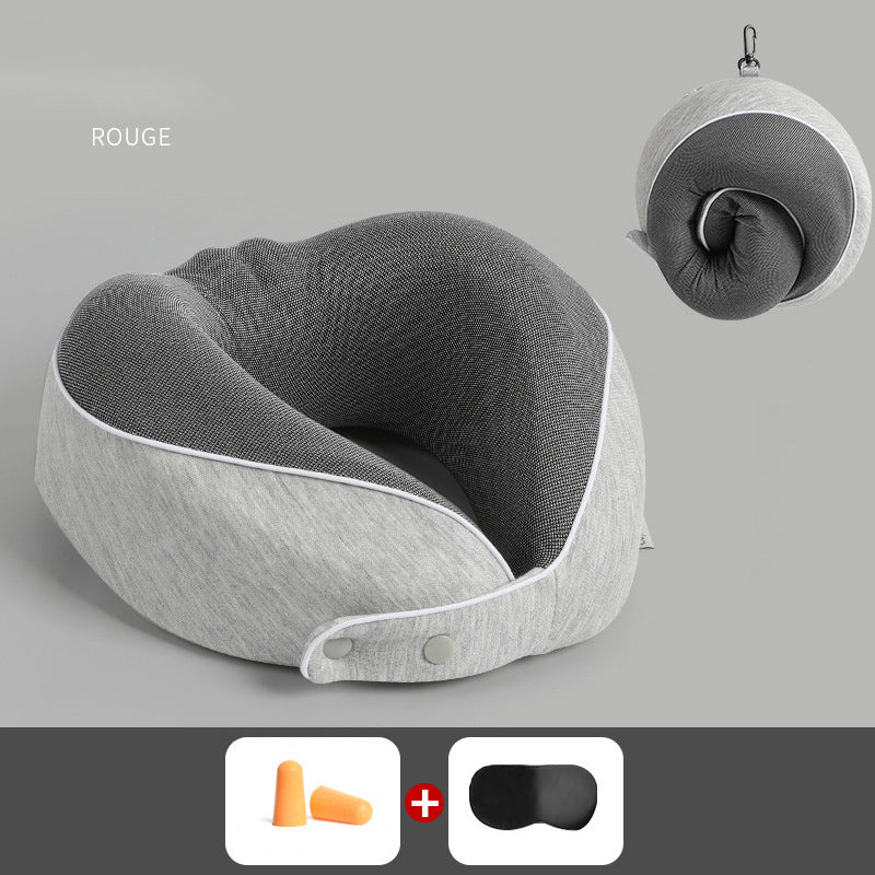 U Shaped Pillow Memory Cotton Can Store Travel Pillows, Nap Pillows, Neck Protection Pillows, Portable Neck Pillows - Korvel