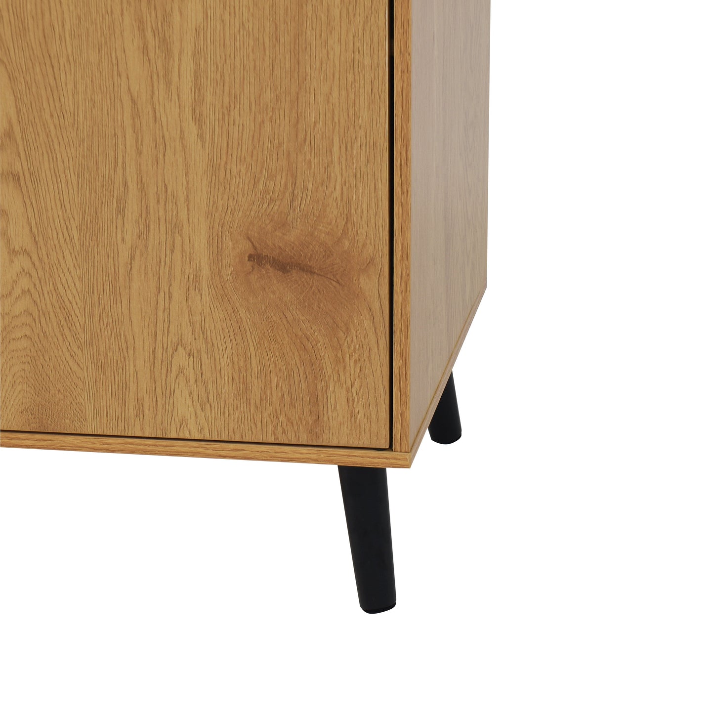 Buffet Cabinet en Bois Naturel avec Panneaux Latéraux et Rangement