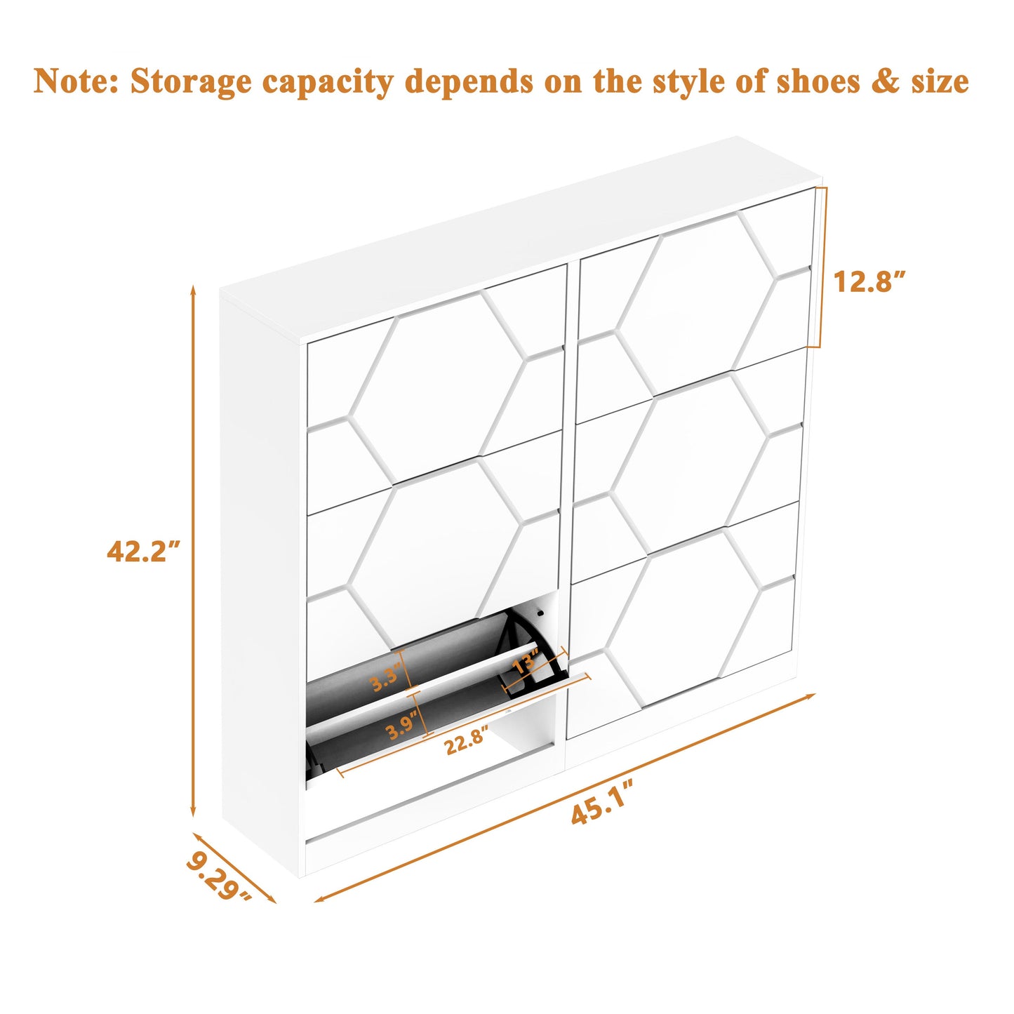 Shoe Storage Cabinet for Entryway, 6 Tiers Shoe Organizer with Carved Panels Vertical Shoe Cabinet for Front Door Entrance - Korvel