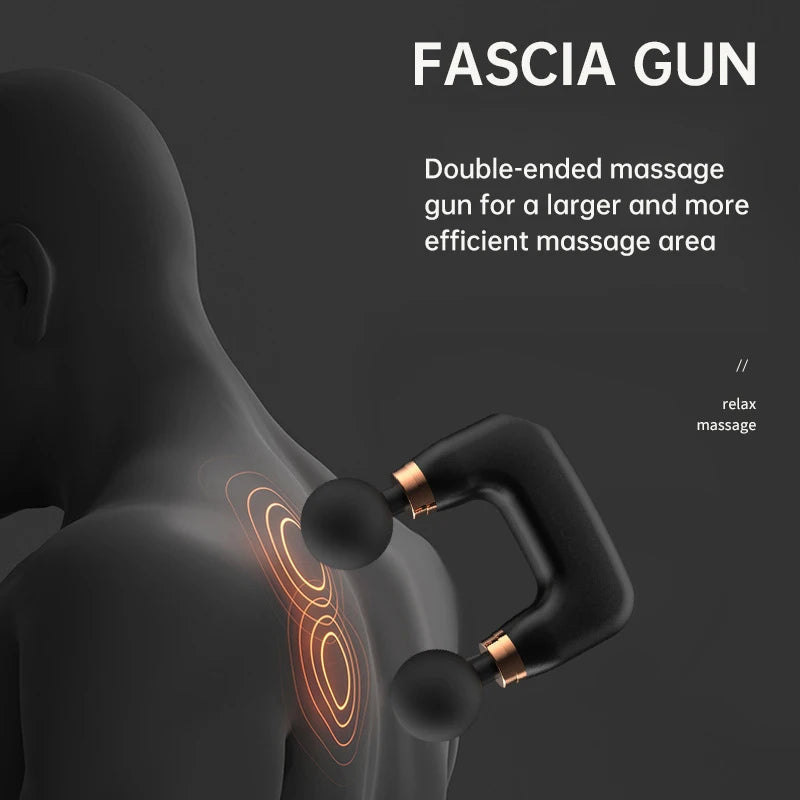 Muscle Massage Guns Double Head Fascia Gun Relax Gun Massage Gym Relaxation Treatments Body Massager Personal Massager Fitness - Korvel