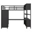 Lit mezzanine en métal premium avec armoire et bureau
