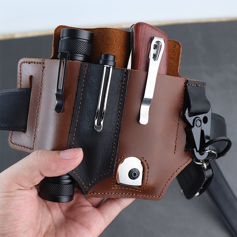 GEBWOLF EDC Leather Multi-Function Pocket Tool Case