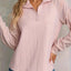 Texture Quarter Zip Long Sleeve Sweatshirt