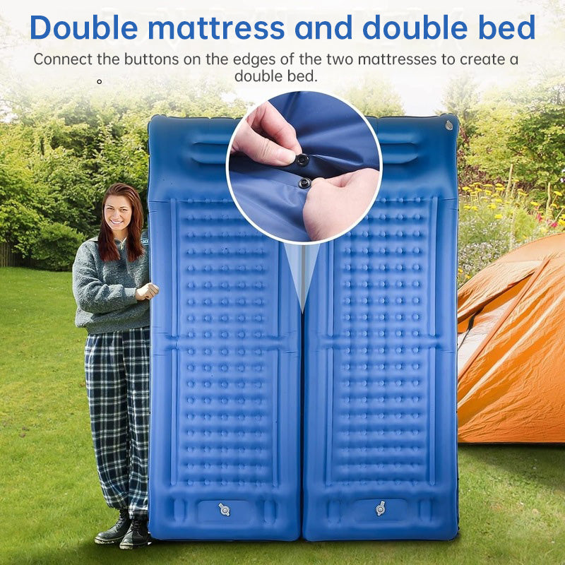 Outdoor thicken self-inflating camping mattress: ultralight, with built-in pump, ideal for travel, hiking, fishing. - Korvel