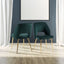 Dark Green Velvet Dining Chairs with Metal Legs and Hollow Back Upholstered Dining Chairs Set of 4 - Korvel