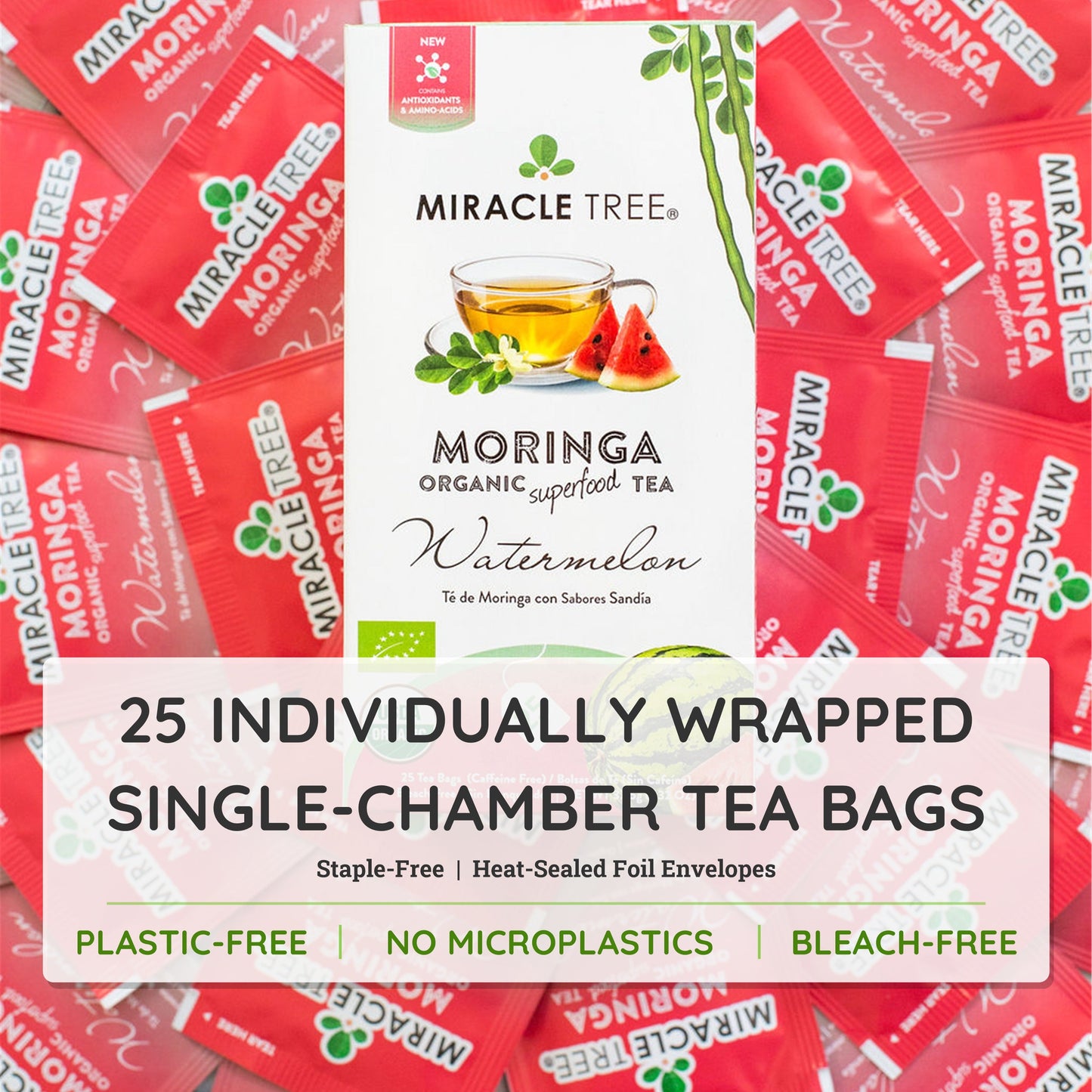 Organic Moringa Tea with Watermelon Flavor