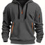 Half zip hoodie hooded sweatshirt with multiple pockets zipper pullover for men's sports and casual sweatshirt for men - Korvel