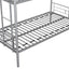 Metal bunk bed/sturdy/noise reduction/2 side ladders/safety guardrails/CPC certification/no spring box required (Silver) - Korvel