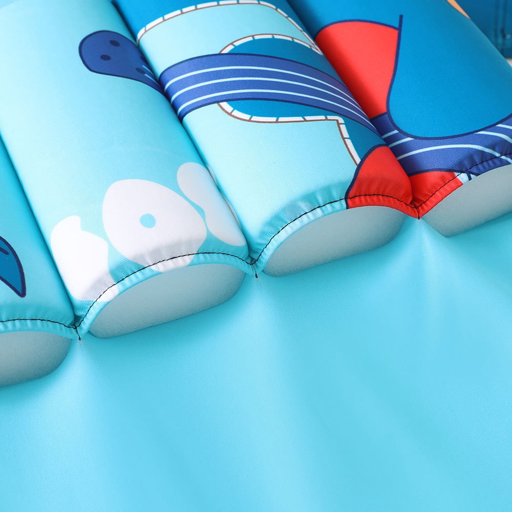 Traje de baño de una pieza con flotación de manga corta para niños