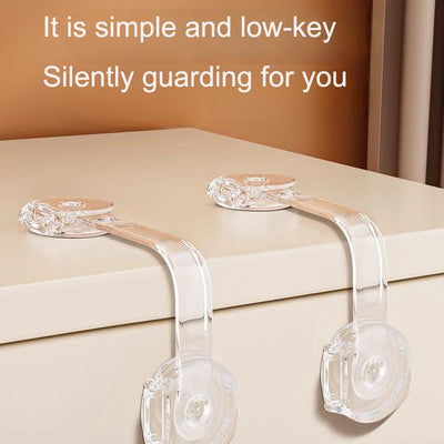 Infant and child safety lock buckle, anti opening drawer lock, cabinet door lock, refrigerator lock, multifunctional transparent - Korvel